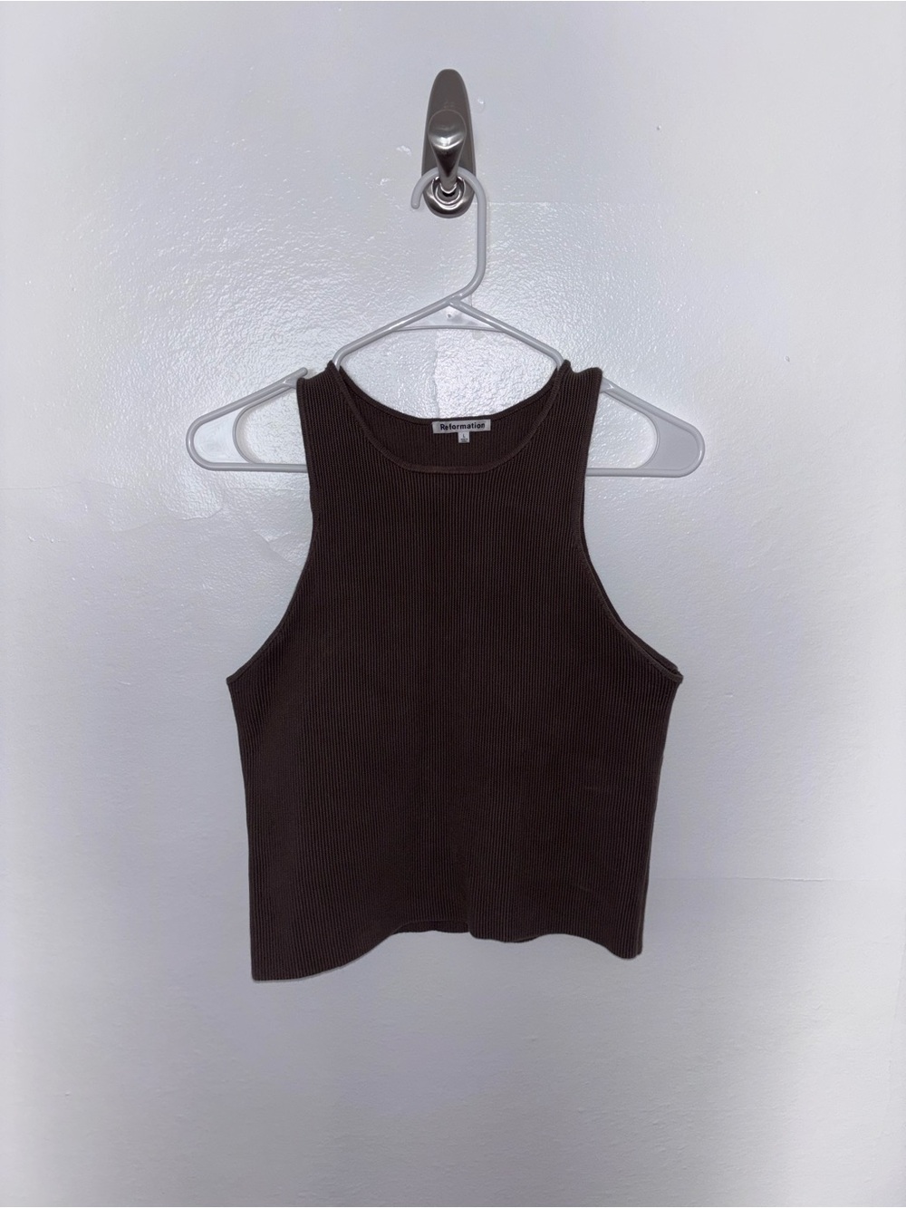 Reformation Ribbed Tank Top - Olive - Picture 2 of 3